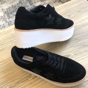 Steve Madden Kudo Platform Sneakers Leather Stars